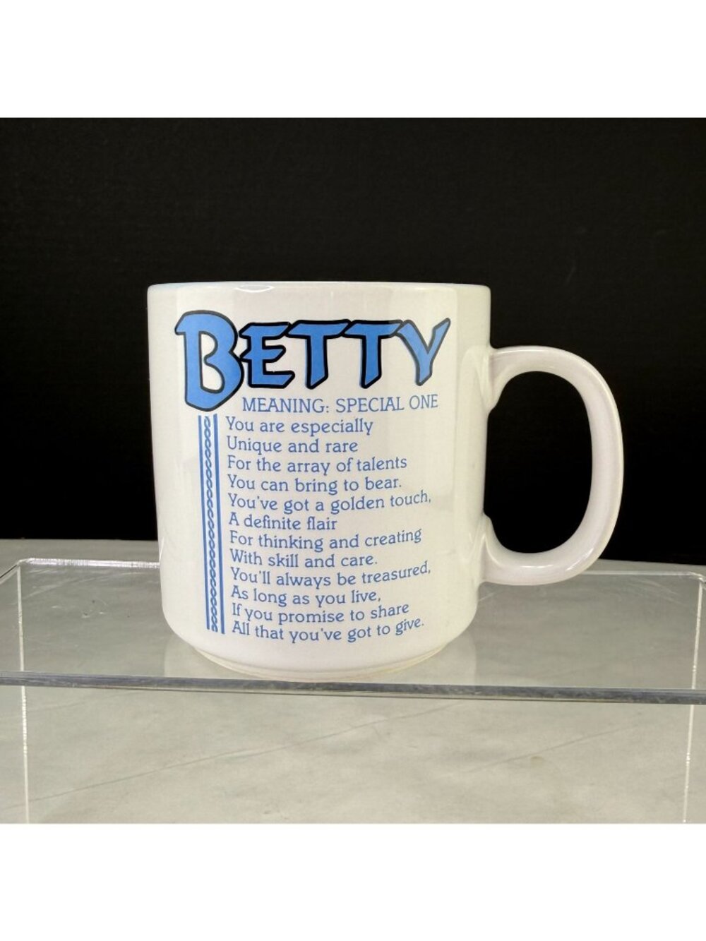 Vintage Papel Poetry Marci G Betty 10 ounce Coffee Cup Mug